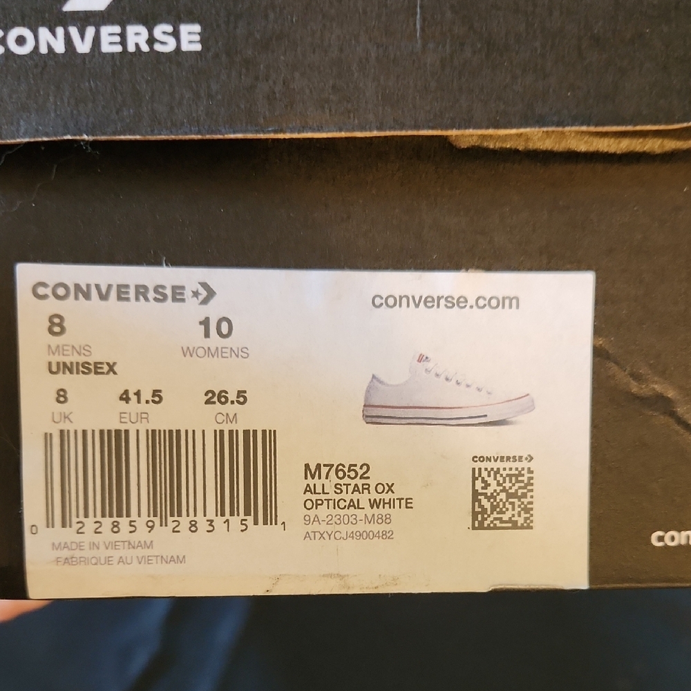 Converse White Sneakers with Rhinestone Toes - Picture 8 of 8